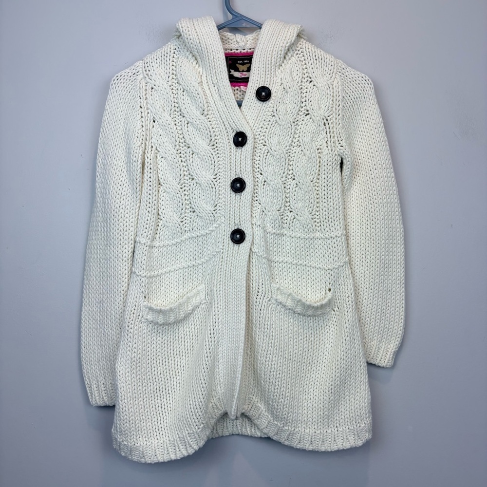 Vintage 2006 GAP White Knit Cardigan with hood